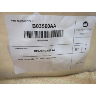 Markem-Imaje 686-2Z Bearing B03560AA (Pack of 4)