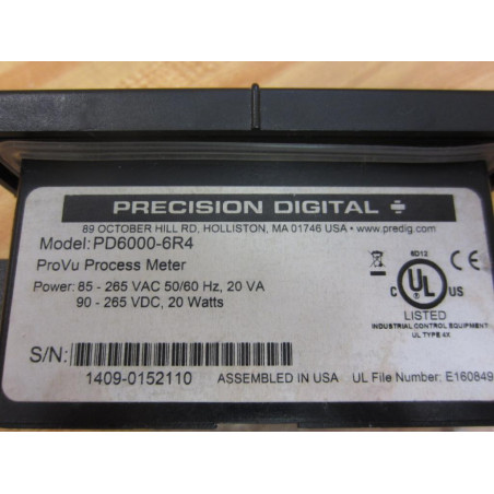 Precision Digital PD6000-6R4 Panel Meter PD60006R4 Enclosure Only - Used