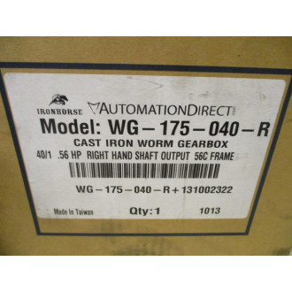 Automation Direct WG-175-040-R IronHorse Worm Gear Box 131002322