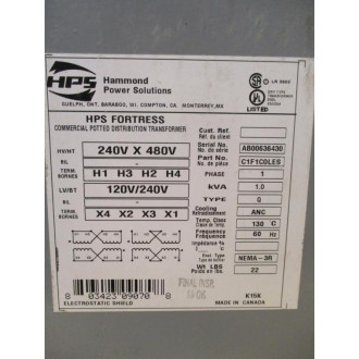 Hammond C1F1C0LES HPS Fortress Potted Transformer C1F1COLES