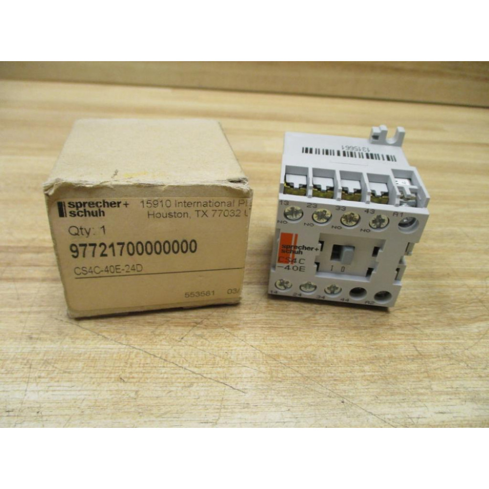 Sprecher + Schuh CS4C-40E-24D Auxiliary Contact CS4C40E24D Sprecher + Schuh CS4C-40E-24D Auxiliary Contact CS4C40E24D