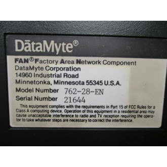 Datamyte 762-28-EN Data Acquisition Terminal 76228EN - Used