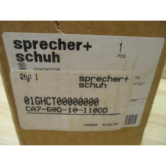 Sprecher + Schuh CA7-60D-10-100DD Contactor CA7-60D-00
