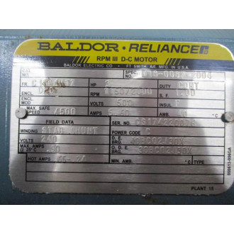 Baldor Reliance D18-0087-2004 RPM III D-C Motor C1811ATZ - New No Box