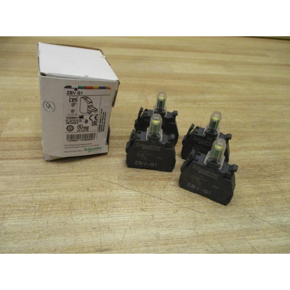 Telemecanique ZBV-G1 Schneider Green Light Module ZBVG1 110-120VAC (Pack of 4)