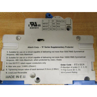 Altech 1BU5R Mini Circuit Breaker 1BU05R (Pack of 5) - Used