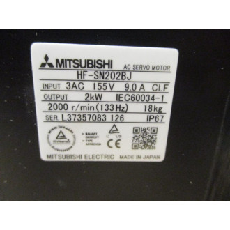 Mistubishi HF-SN202BJ AC Servo Motor HFSN202BJ
