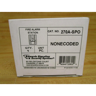 Edwards Signaling 270A-SPO Fire Alarm Station 270ASPO