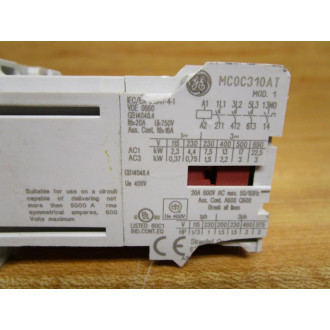 General Electric MC0C310AT Mini Contactor Chipped Corner - Used