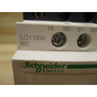 Telemecanique LC1-D09BD Schneider Contactor LC1D09BD 21336 W Aux Contact - Used