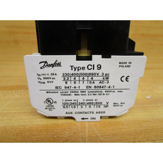Danfoss CI 9 Contactor CI9 110V 5060 Hz - Used