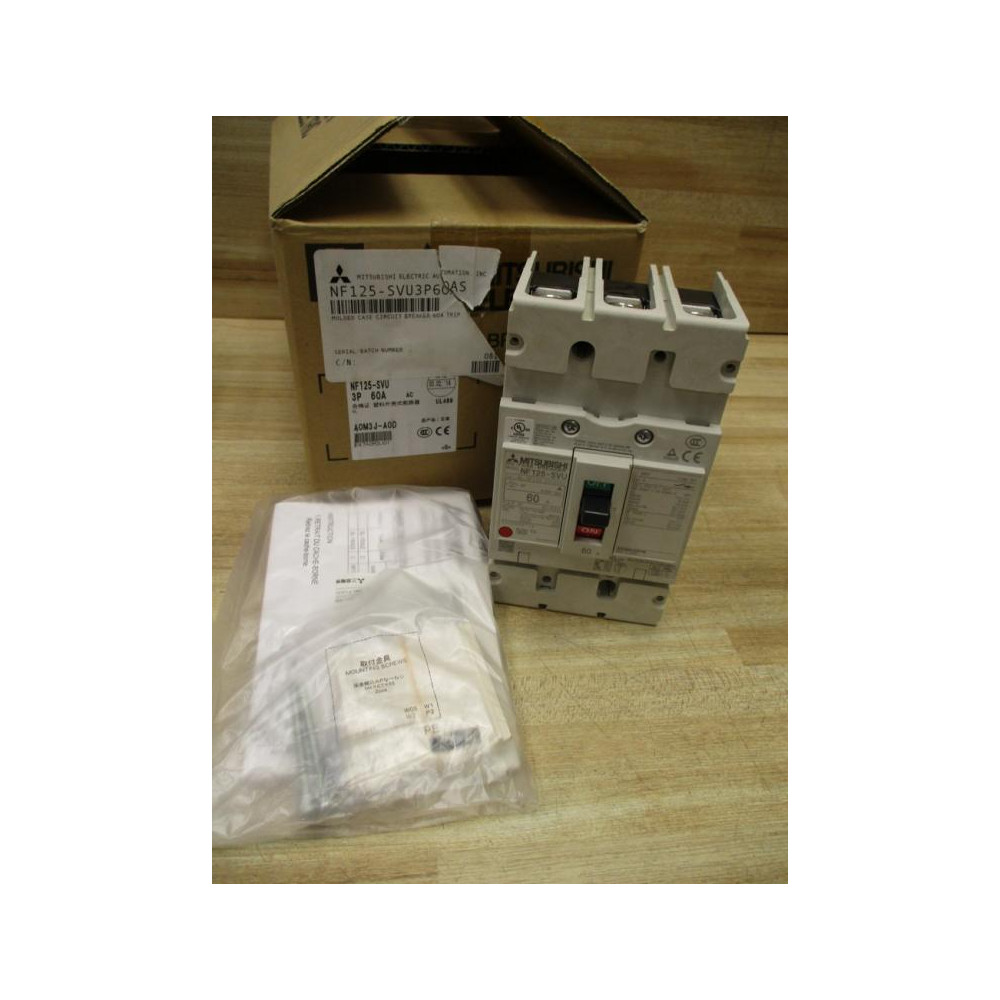 Mitsubishi NF125-SVU3P60AS 60 AMP Circuit Breaker NF125SVU3P60AS
