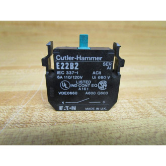 Cutler Hammer E22B2 Eaton Contact Block - Used