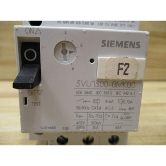 Siemens 3VU1300-0MK00 Motor Starter 3VU13000MK00 690V, 2kA, 63A - Used