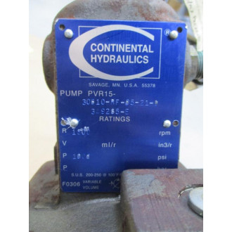 Continental Hydraulics PVR15-30B10-PF-05-21-D Pump PVR15-30B10-PF-O5-21-D - Used
