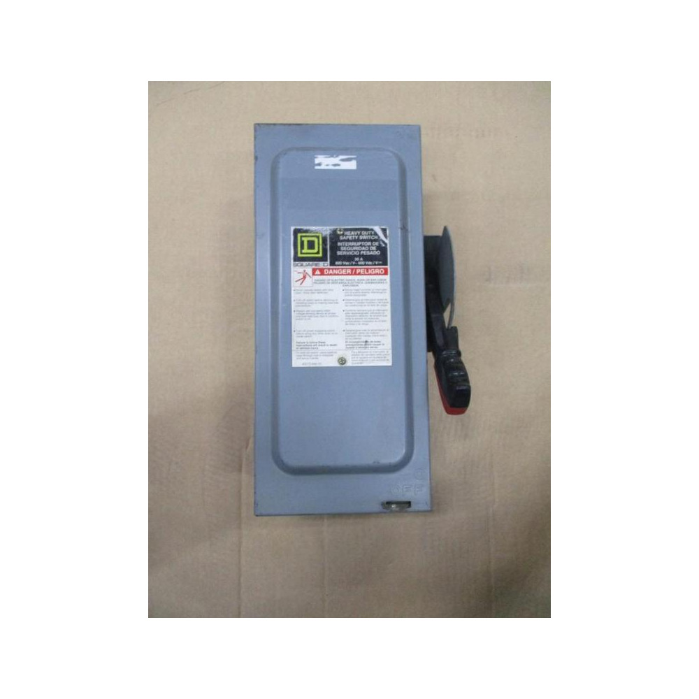 Square D H361 30 Amp Fusible Safety Switch 3P, 30A, 600V Ser. F05 - Used