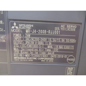 Mitsubishi MR-J4-200B-RJJ001 AC Servo Amplifier MRJ4200BRJJ001
