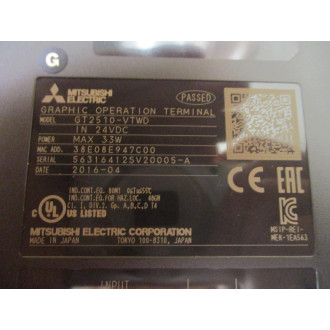 Mitsubishi GT2510-VTWD-GF GOT2000 Graphic Operation Terminal GT2510-VTWD