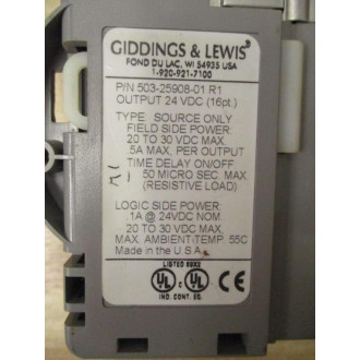Giddings & Lewis 503-25908-01 R1 Output Terminal 5032590801R1 - Used