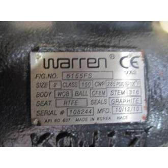 Warren 5155FS Ball Valve - New No Box