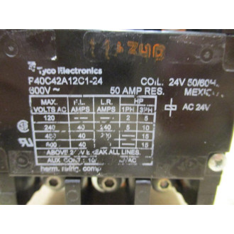 Tyco P40C42A12C1-24 Contactor P40C42A12C124 - Used