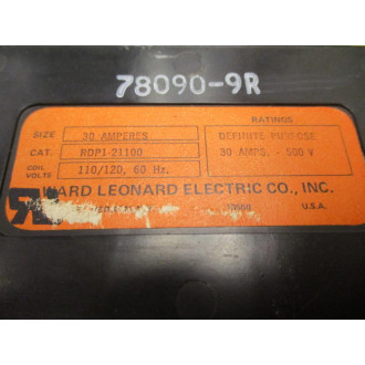 Ward Leonard RDP1-21100 Definite Purpose Contactor RDP121100 Small Crack - Used