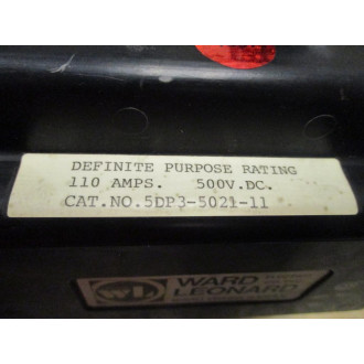 Joslyn Clark 5DP3-5021-11 Contactor 5DP3502111 Ward Leonard - Used