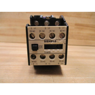 Siemens 3TB42 17-0A Contactor 3TB42170A Coil 24V 50Hz, 29V 60Hz - Used