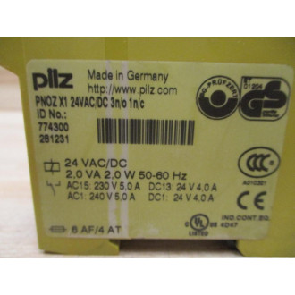 Pilz PNOZ X1 24VACDC 3no 1nc Safety Relay 774300 - Used