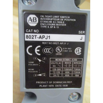 Allen Bradley 802T-APJ1 Limit Switch 802TAPJ1
