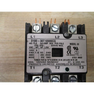 Tyco 3100-30T10999CG Definite Purpose Contactor 310030T10999CG - Used