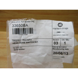 Markem-Imaje 33650BA Head Home Switch