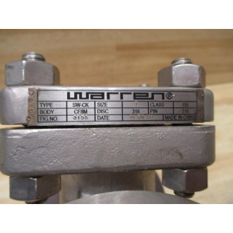 Warren 3156 Swing Check Valve Type SW-CK - New No Box