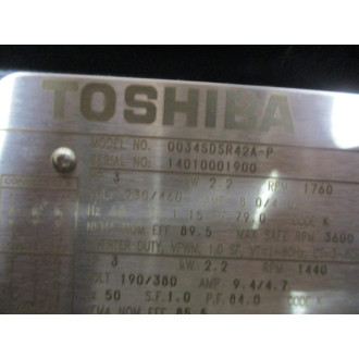 Toshiba 0034SDSR42A-P Motor 0034SDSR42AP