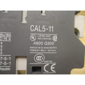 ABB CAL5-11 Auxiliary Contact CAL511 (Pack of 4) - Used