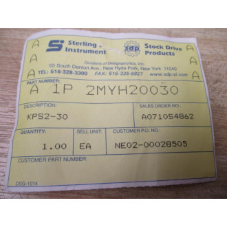 Sterling Instrument Stock Drive Products A 1P 2MYH20030 Gear KPS2-30 - New No Box