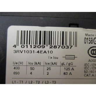 Siemens 3RV1031-4EA10 Sirius Motor Starter 3RV10314EA10 - Used