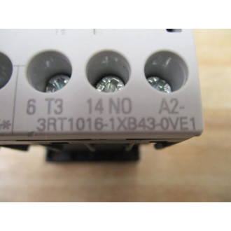 Siemens 3RT1016-1XB43-0VE1 Sirius Contactor 3RT10161XB430VE1 - Used
