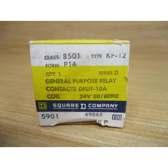 Square D 8501-KP12-P14-24V Relay 8501KP12P1424V Ser.D