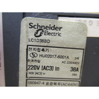 Schneider LC1 D38 BD TeSys Contactor LC1D38BD W Diode - Used