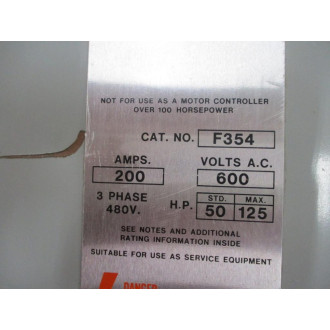 Gould ITE F354 Vacu-Break Safety Switch - Used