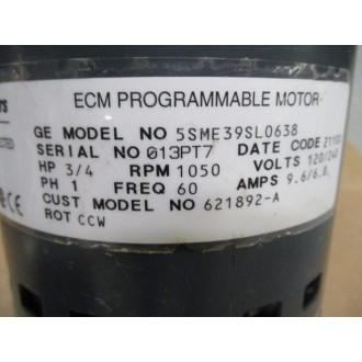 GE Motors 5SME39SL0638 ECM Programmable Motor - Used