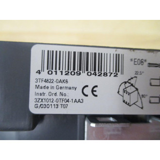 Siemens 3TF4822-0AK6 Contactor 3TF48220AK6 - Used