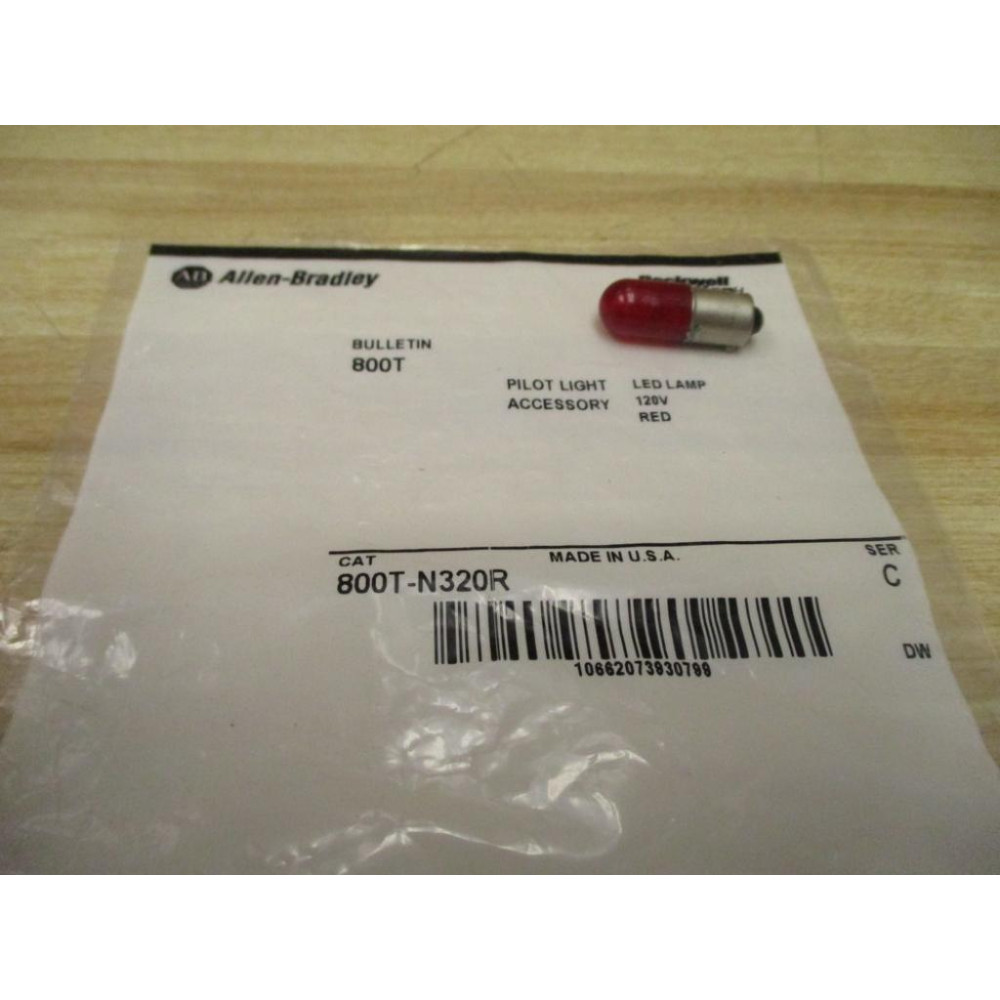 Allen Bradley 800T-N320R LED Pilot Light  800TN320R 120V Or 130V