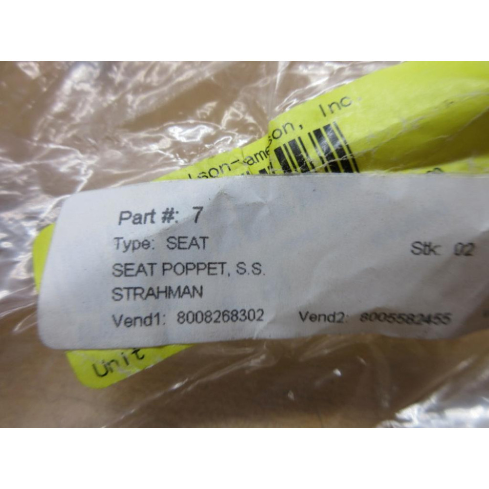 Strahman 6451207 Stainless Steel Poppet Seat