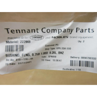 Tennant 222868 Bushing Flange (Pack of 2)