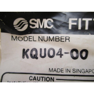 SMC KQU04-00 One-Touch Fitting KQU0400 (Pack of 10)