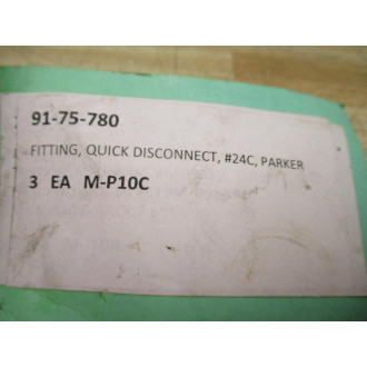 Parker 91-75-780 Quick Disconnect Fitting 24C (Pack of 3) - New No Box
