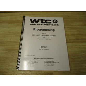 Welding Technology 937-1009 Hand Held Terminal DEP 105s - New No Box
