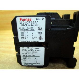 Furnas 21 CF 32A Contactor 21CF32A - Used